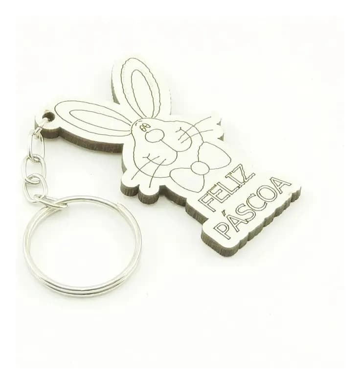 Chaveiro Modernarte Lembrancinha Páscoa chaveiro personalizado kit 45u branco