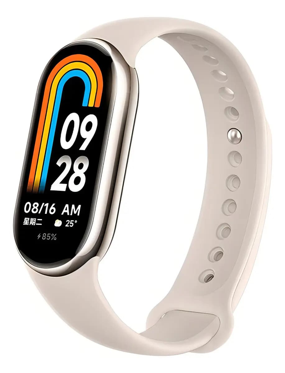 Smartwatch Xiaomi Smart Band 8 Caixa Branco Pulseira Dourado