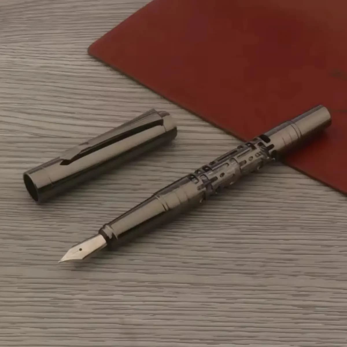 Caneta Executiva Tinteiro Pena Luxo Presente Modelos Metal Premium Preto