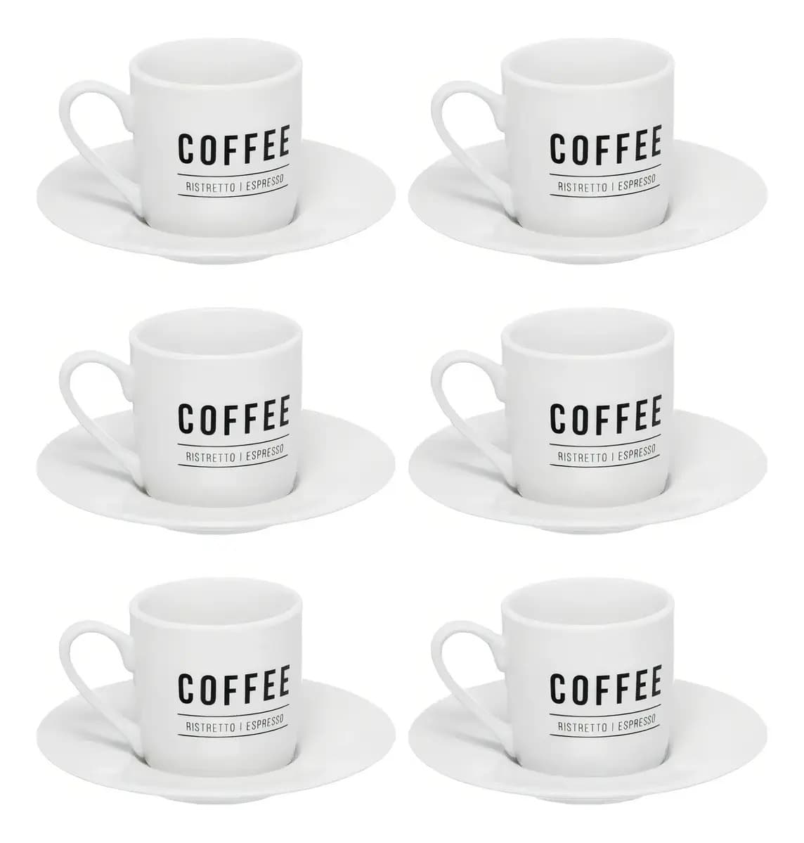 Jogo Xicaras Cafe Expresso De Porcelana 80 Ml Branco