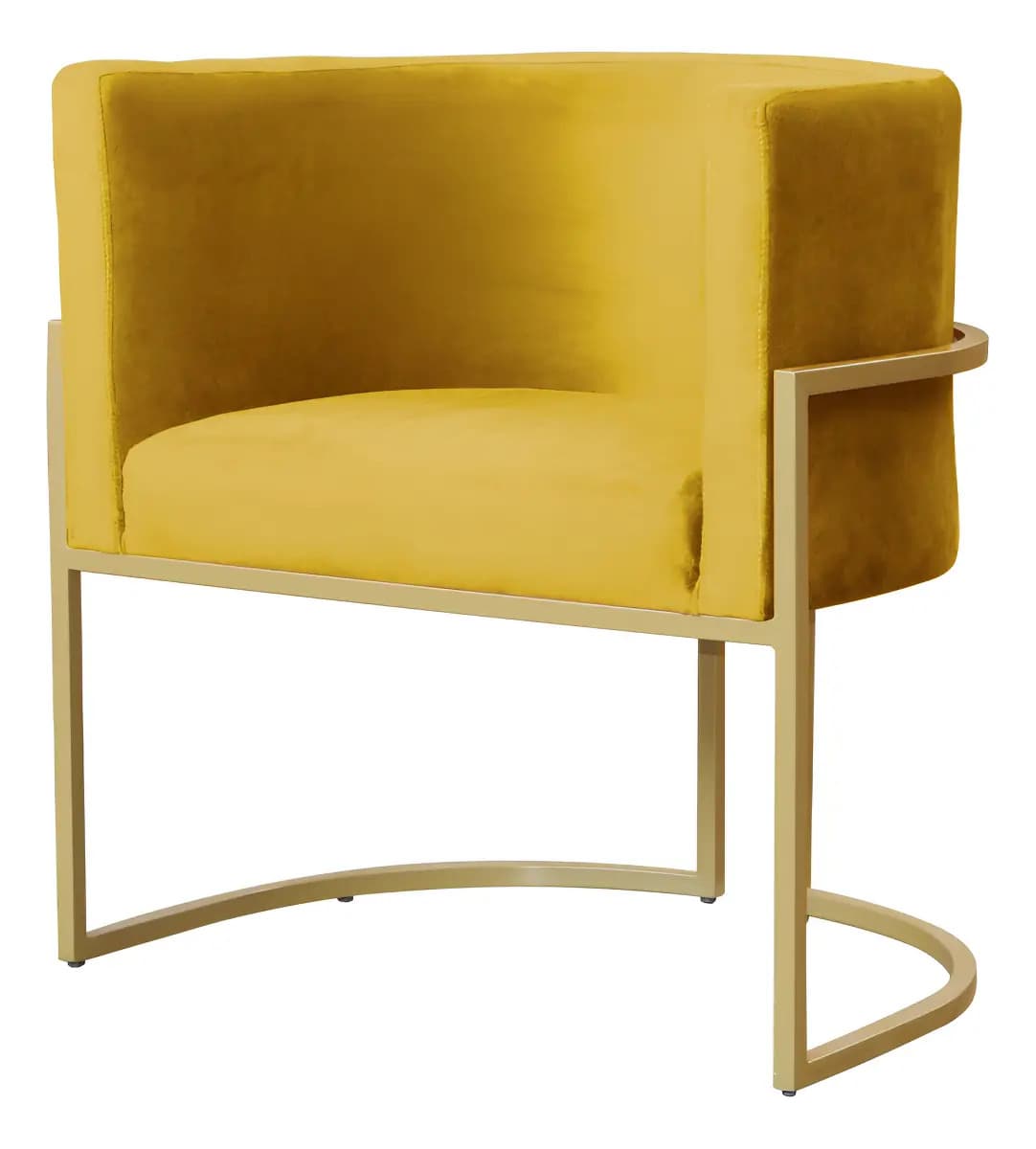 Poltrona Decorativa Luana Veludo Amarelo