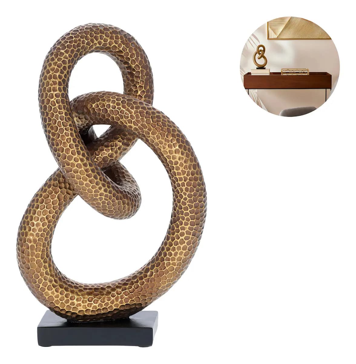 Escultura Decorativa Enfeite Moderna Abstrato Em Luxo Cor Escultura Dourado Envelhecido