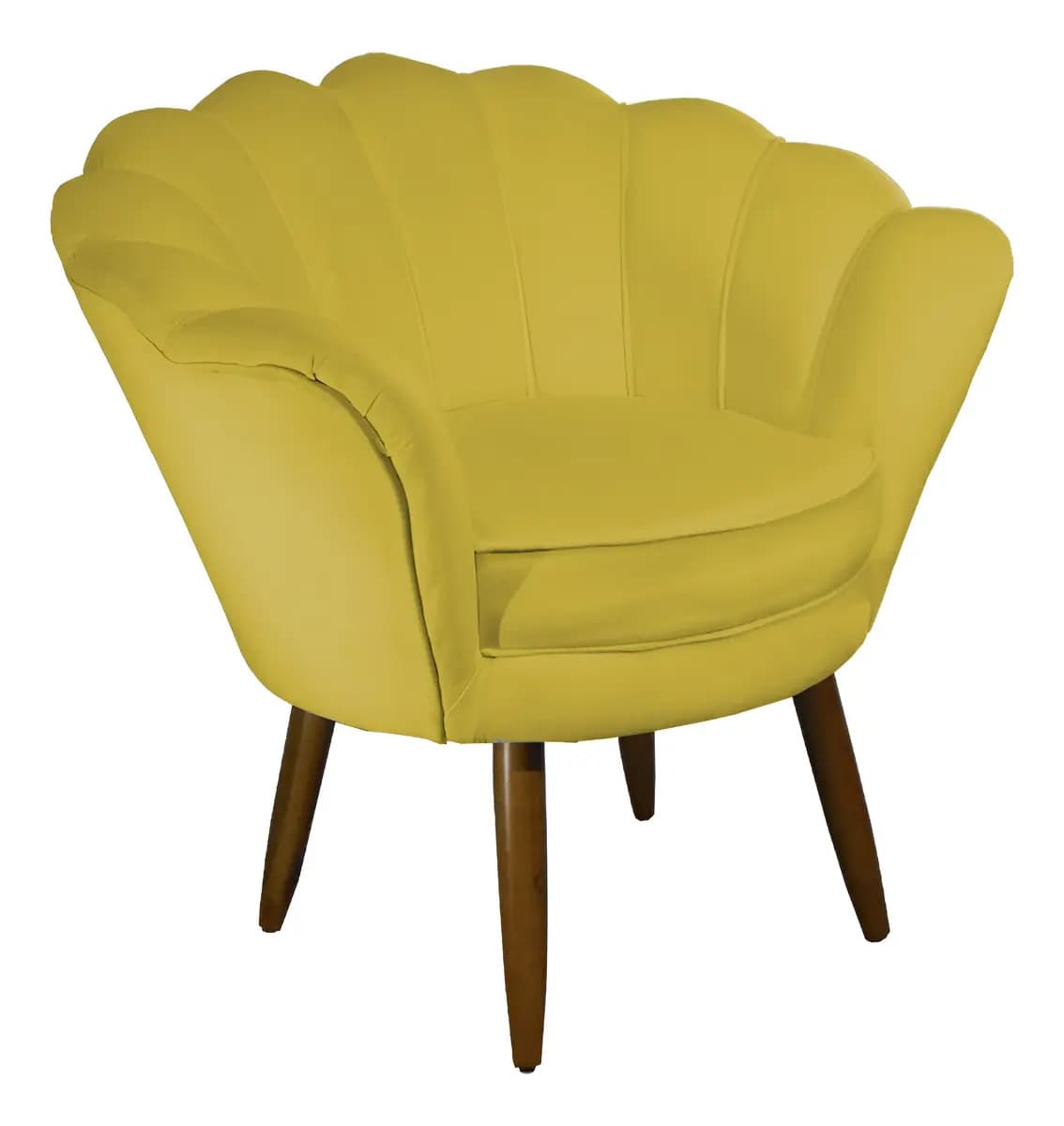 Poltrona Decorativa Pétala Corino Amarelo