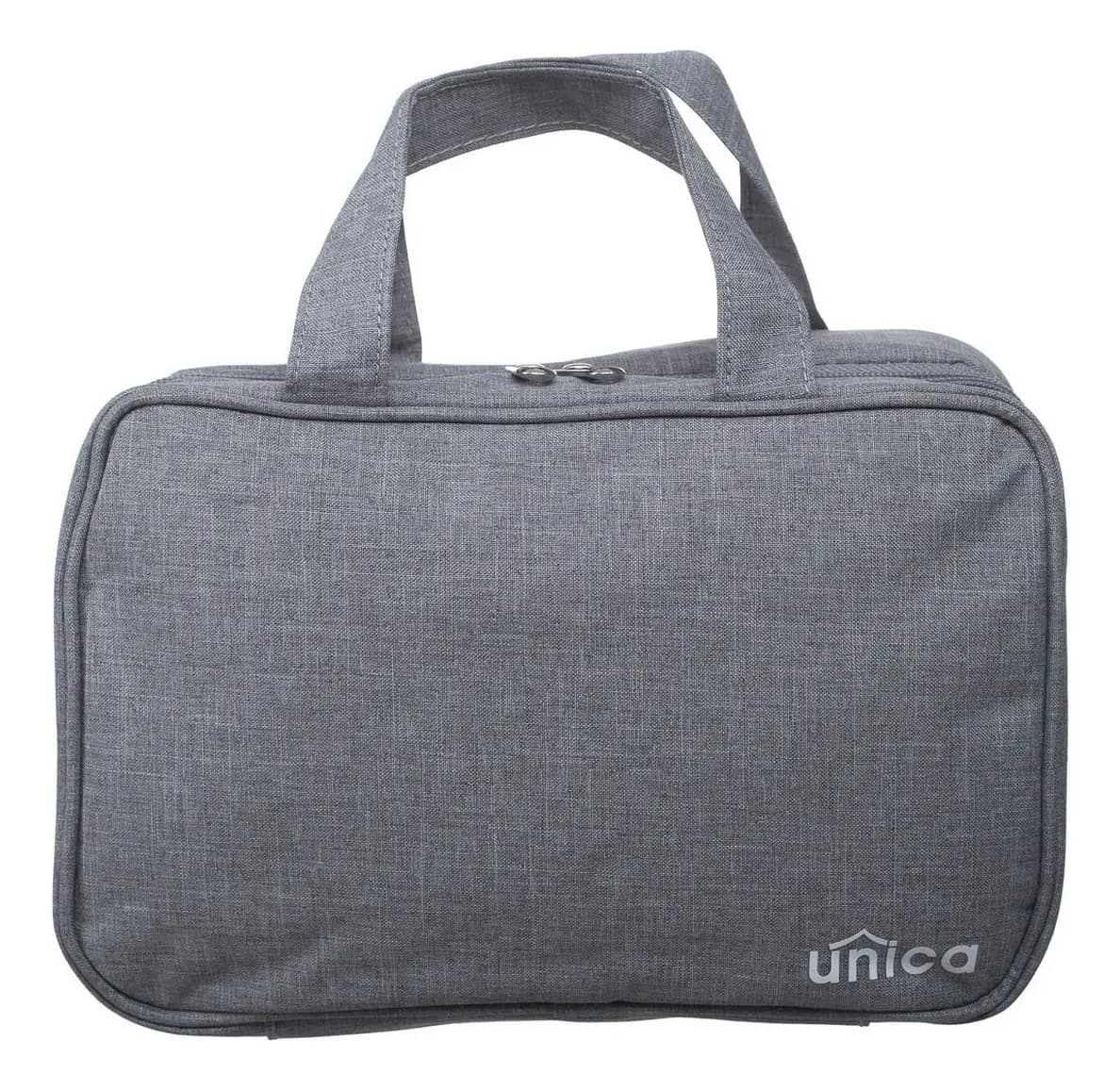 Necessaire Masculina Bolsa Cabide Organizador Mala Viagem Cor Cinza