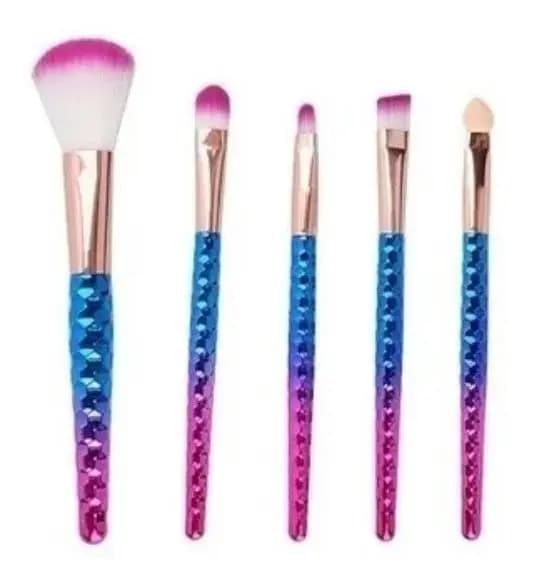 Kit Pincéis Maquiagem Art Beauty Rosa 5 Unidades