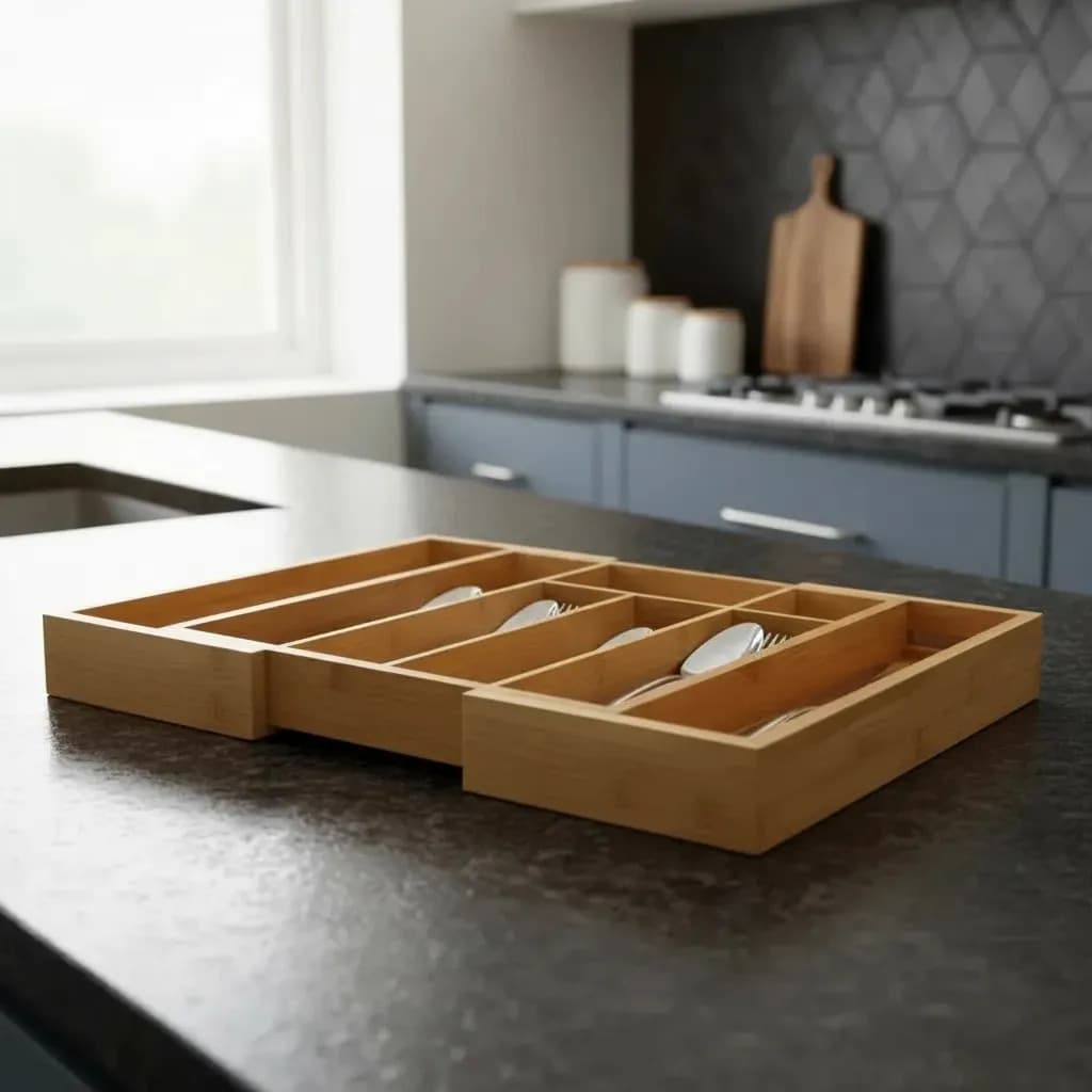 Organizador Talheres Extensível Ecokitchen Bambu Mimo Style