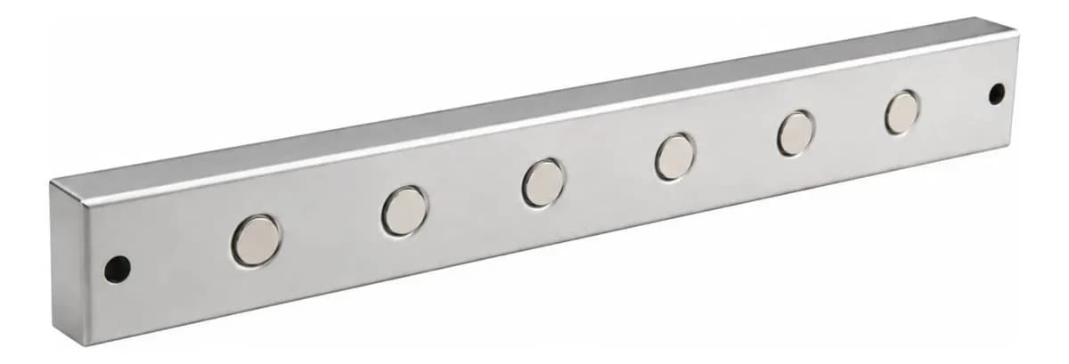 Barra Magnética Inox Para Facas Utensílios Cozinha Kort Prateado