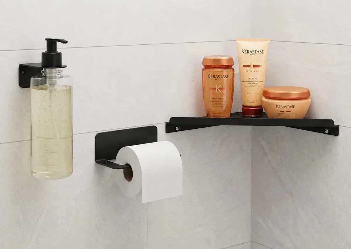 Acessorios Para Banheiro Kit Banheiro Metal Preto Premium Kit Banheiro Preto Com Frasco Cristal