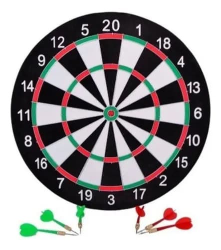 Jogo Dardos ASP Alvo Dupla Face MDF 38cm com 6 Dardos Metálicos