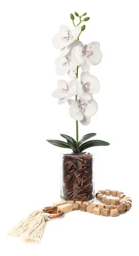 Vaso Arranjo Orquídea Artificial E Colar De Mesa Decorativo Arranjo de Flores Desidratadas e arranjo de mesa com vaso de plantas decorativas decoração de sala e escritório