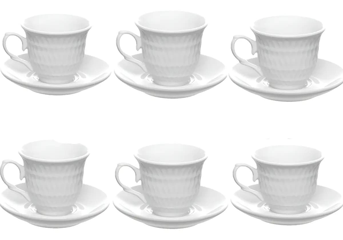 Jogo Xicaras Cafe Expresso De Porcelana 65 Ml Branco