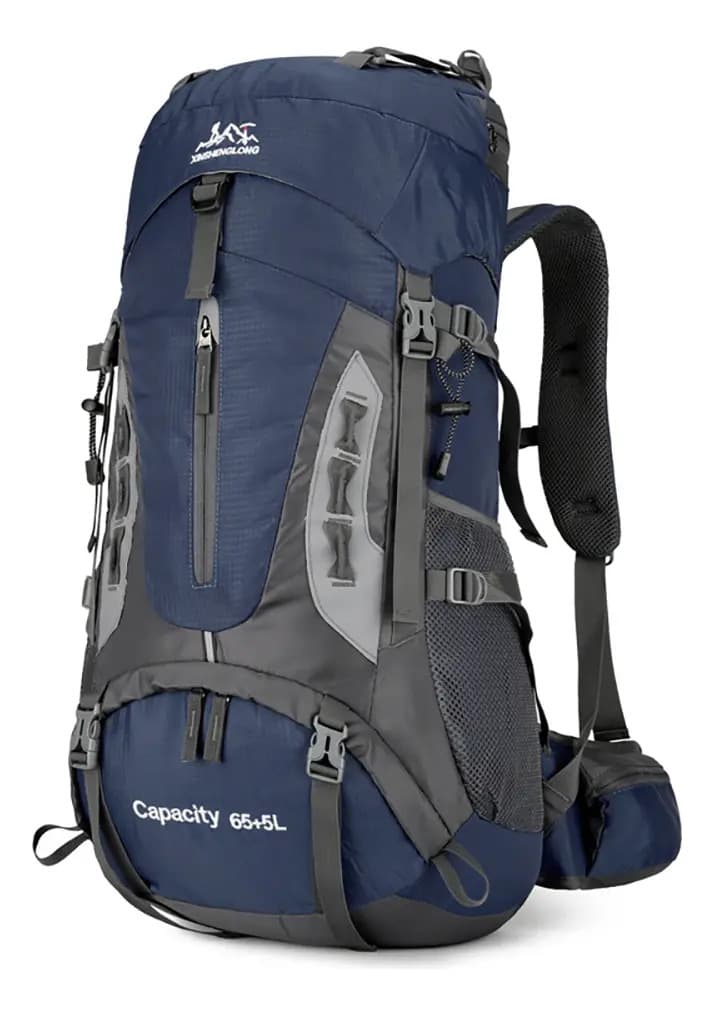 Mochila urbana Wicopet Mochila Viagem cor azul design liso 70L