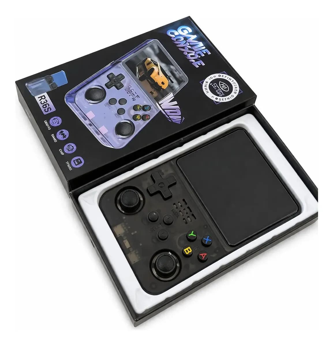 Console portátil R36-s 64gb, edição 2026, preto