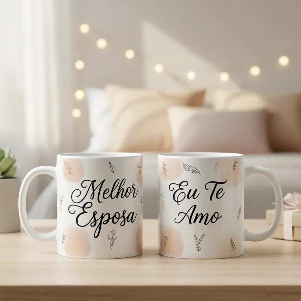 Caneca Casal Personalizada Presente Criativo Namorados Branco Melhor Esposa
