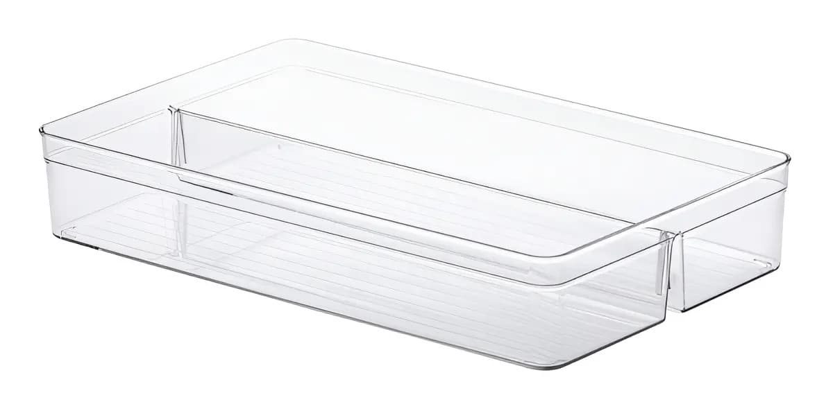 1 Organizador Talheres Gaveta Guardanapo 40x25x7,5cm 1126 Cor Transparente