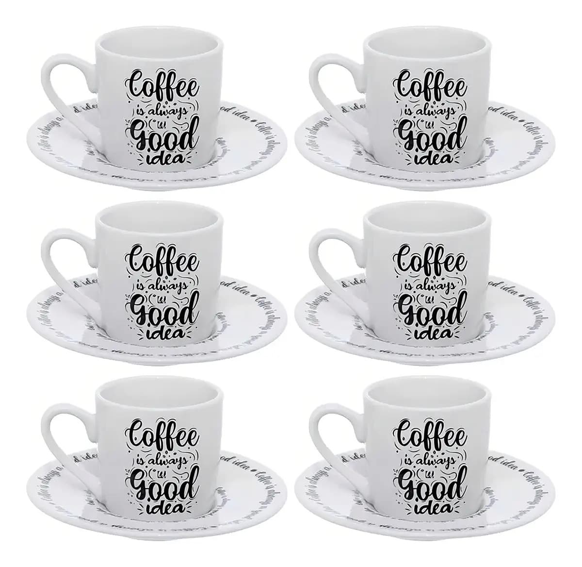 Jogo Xícaras Café Porcelana Haüskraft 90ml 12 Branco1152