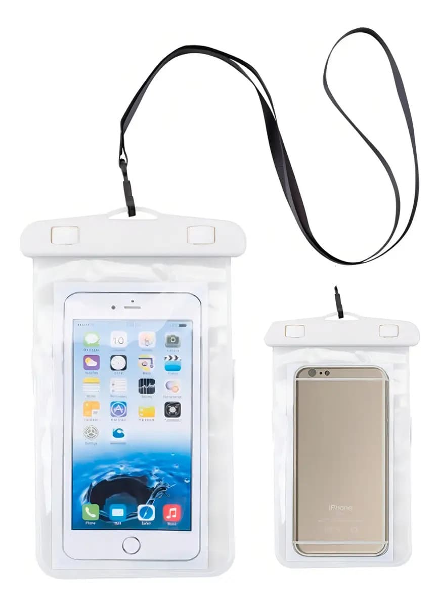 Capa Celular Prova D'agua Impermeável Banho Piscina Branco Liso