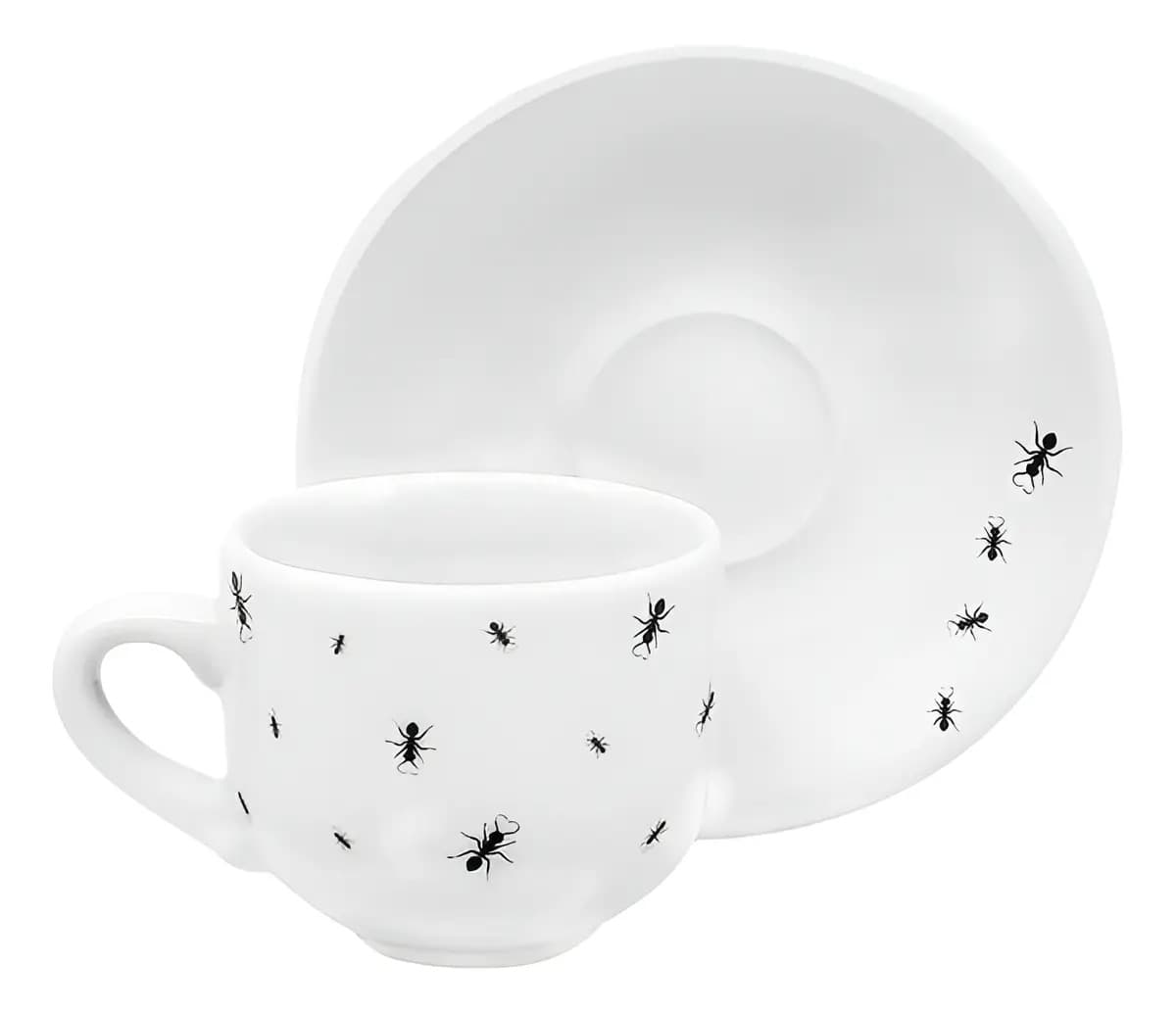 Jogo Xícaras Café Porcelana 80ml Formiguinha Hauskraft
