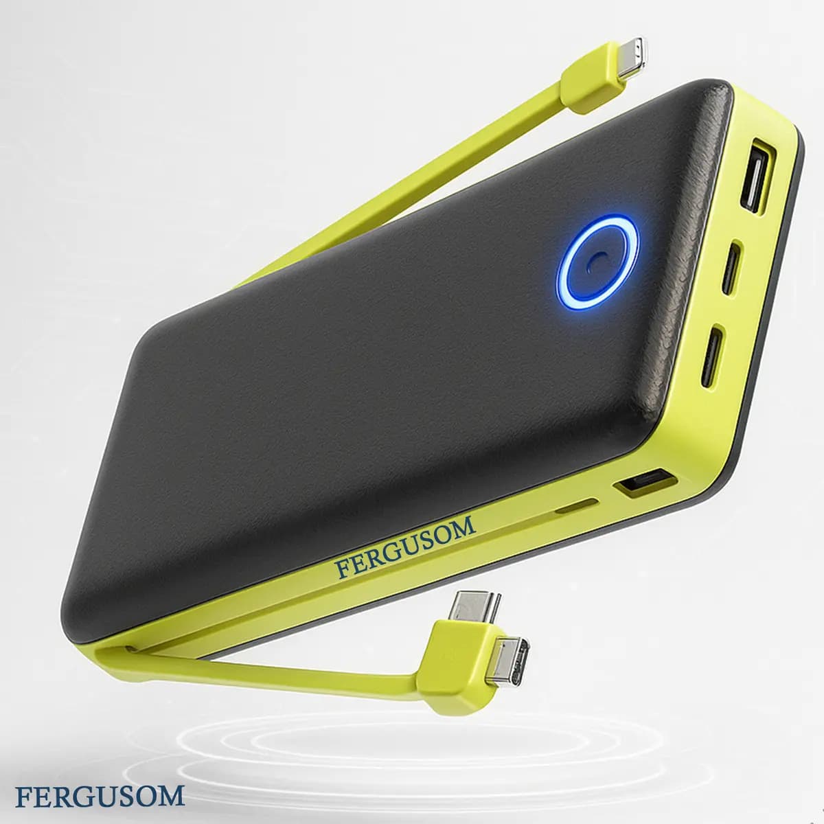 Power Bank 10000mah Carregador Portátil Turbo Rápido Universal Celular - Melhor Carregador Portátil Compatível Com iPhone Notebook Relógios Android Mac Ios Samsung Apple 10000mah Marca Fergusom