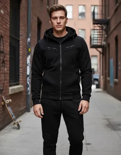 Conjunto Moletom Jaqueta Slim Blusa De Frio E Calça Jogger