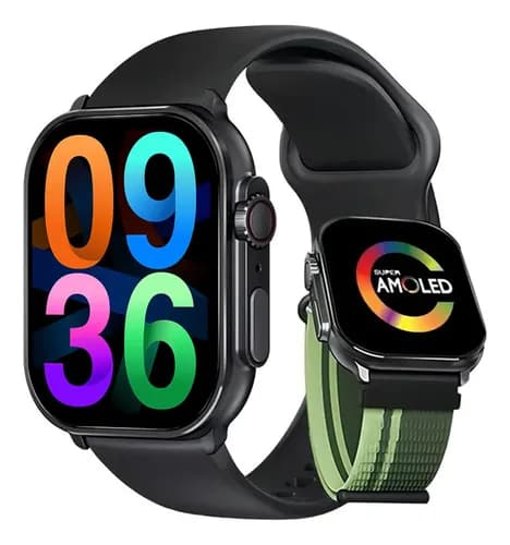 Relógio Smartwatch Inteligente Esportivo Filwans Gts Bluetooth Relógio Digital Feminino Masculina Com Telao AMOLED De 2,01 Polegadas Y Pulseira Silicone Ip68 À Prova D'água Preto