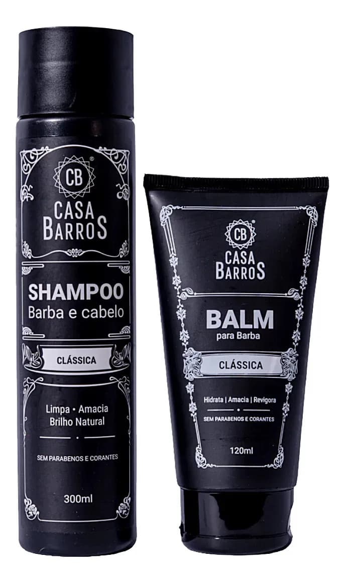 Kit Barba Balm E Shampoo Hidratante Masculino Casa Barros