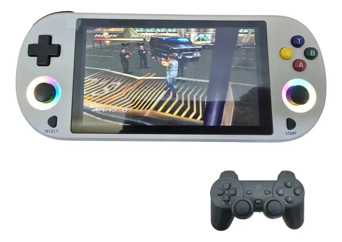 Fone Videogame Gamer Console De Mao Retro Cinza