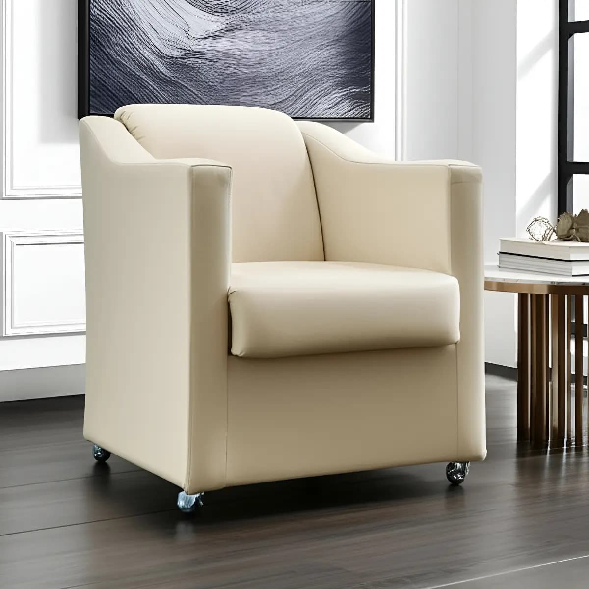 Poltrona decorativa biane corino bege