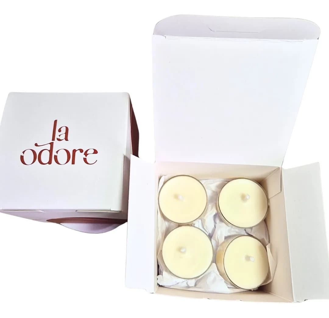 4 Mini Vela Aromática Premium Camomila La Odore Branco Mini Vela Aromática Camomila