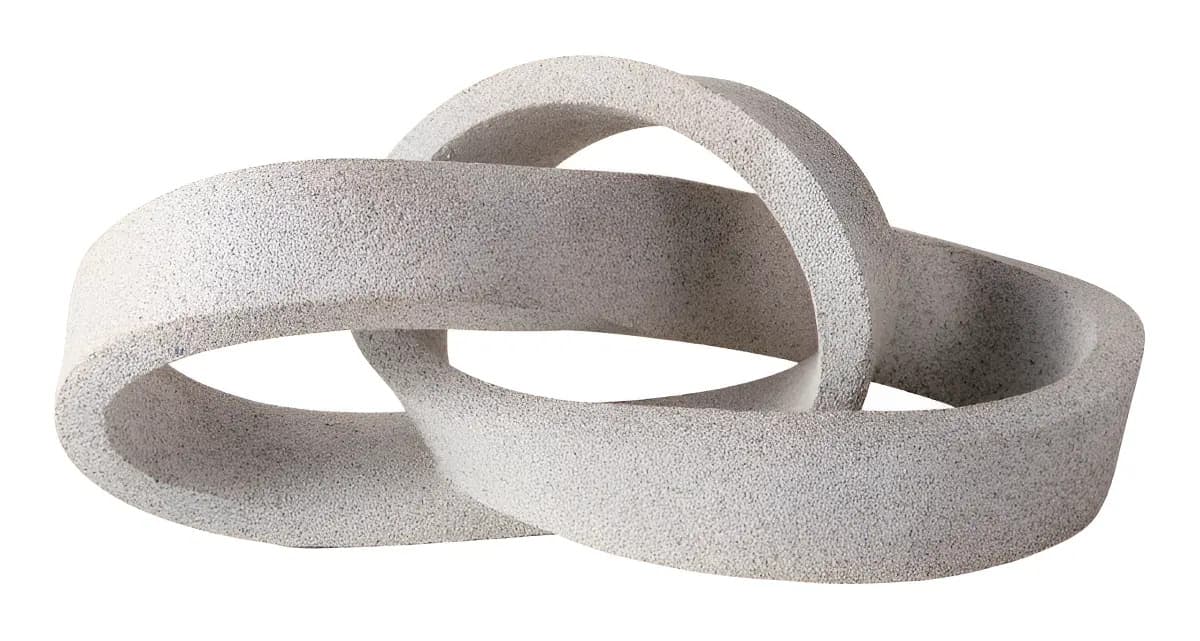 Escultura Adorno Infinito Nó Poliresina Cinza Moderna Casa Hera Maria