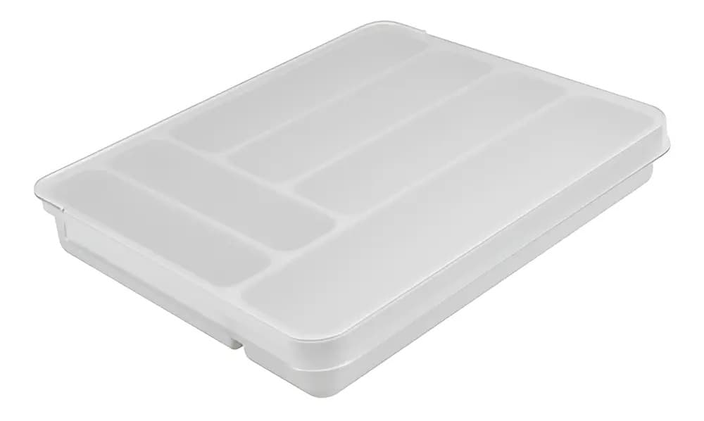 Organizador Talheres Com Tampa Ext Perfect Branco Coza