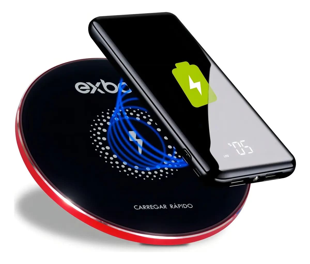 Carregador Wireless Indução Magnética Carga Rápida Exbom Cor Preto
