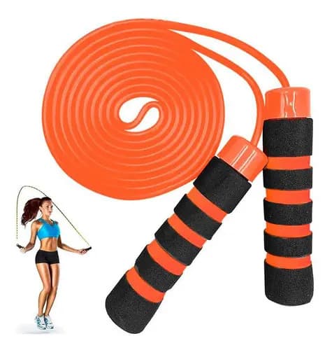Corda Pular Com Rolamento Treino Funcional Crossfit Laranja