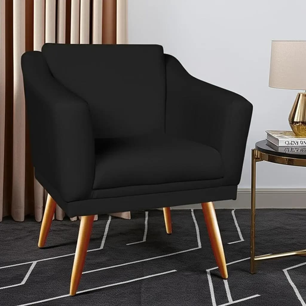 Poltrona Decorativa Agatha Corino Preto