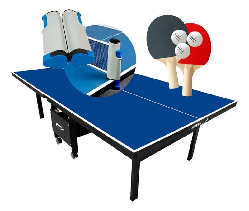 Mesa Ping Pong Klopf 1084K91 Azul Dobrável MDF 18mm Completa