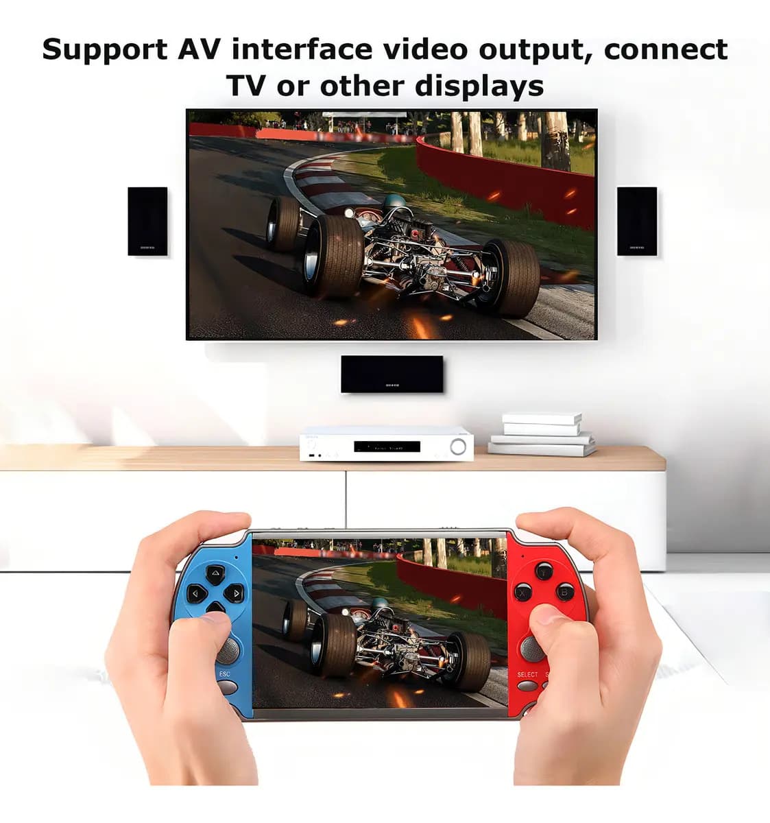 Console Portátil de 4,3" para Videogame com 1000 Jogos