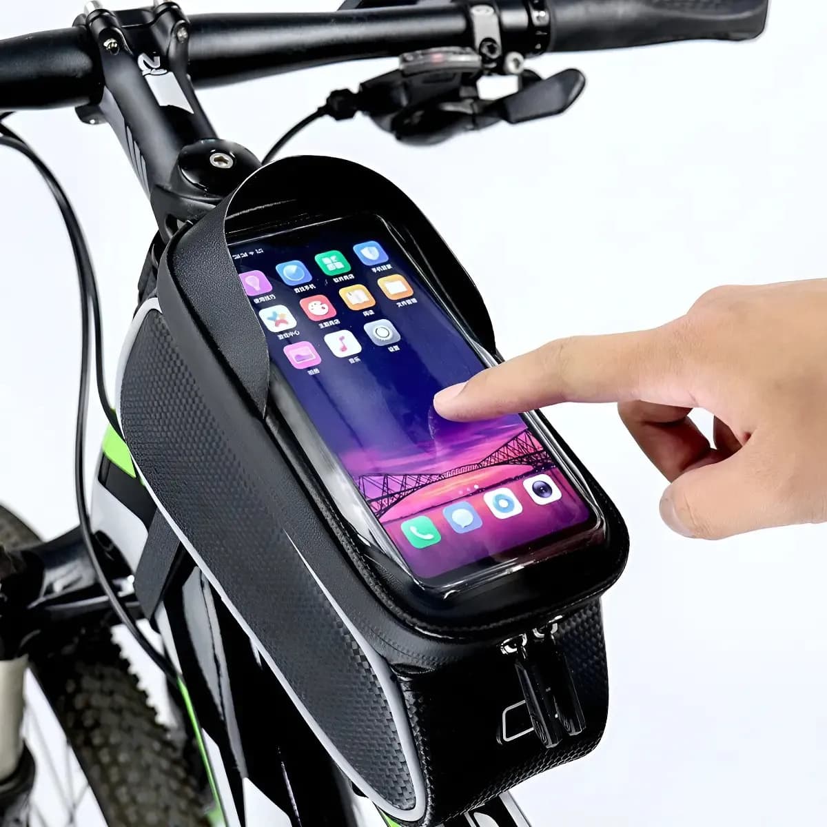 Bolsa Quadro Bicicletal Impermeável Suporte Celular Bike Preto