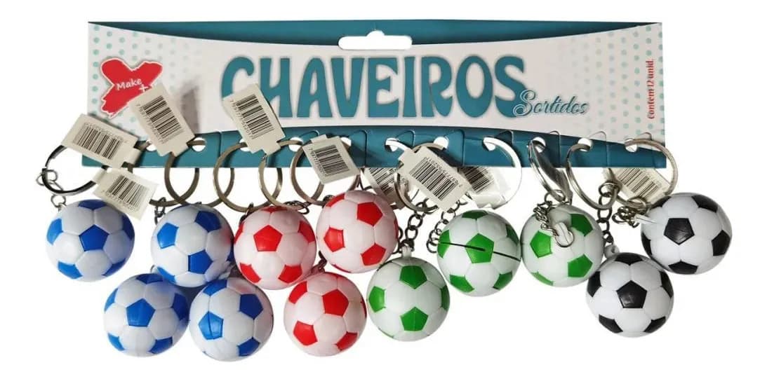 Chaveiro Bola Futebol 3,5cm Bl.c/12