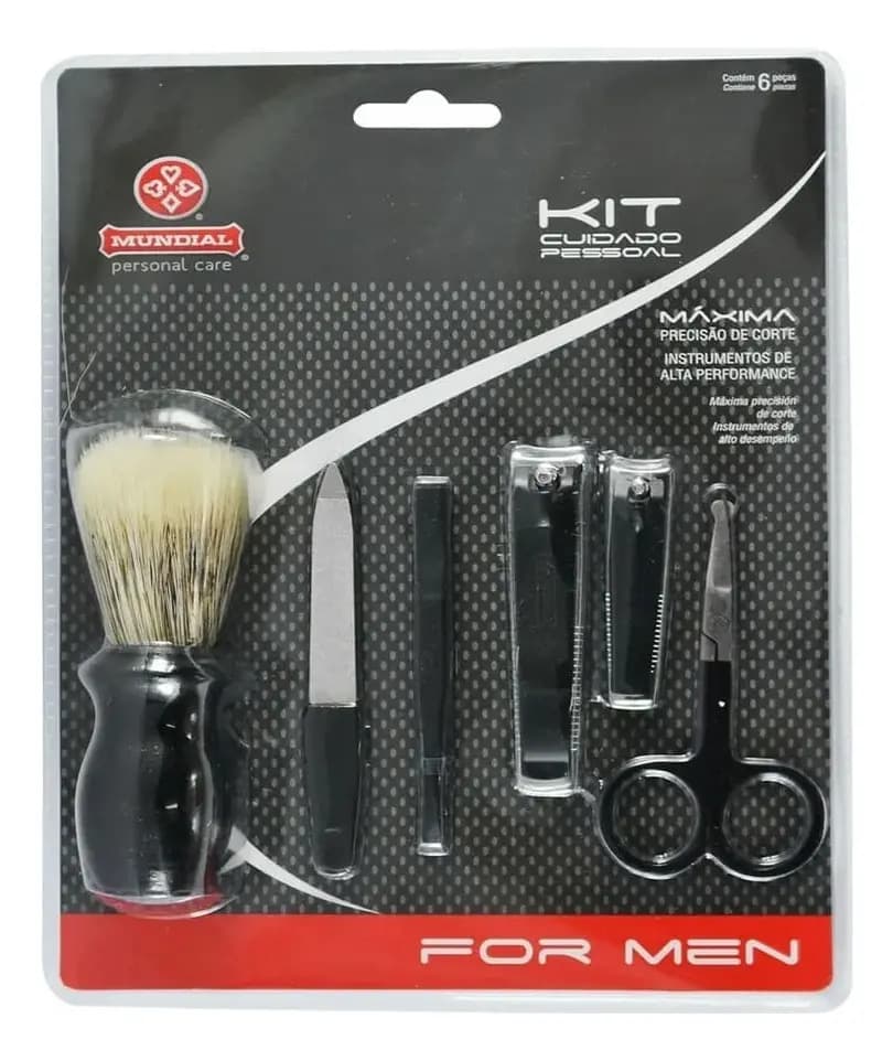 Kit Cuidados Pessoais Masculino 6 Peças - Mundial