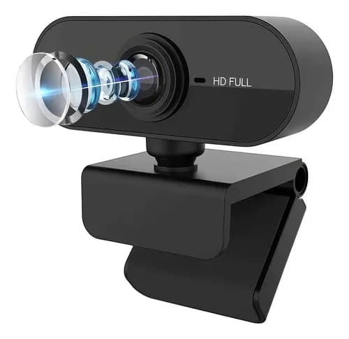 Web Cam Full Hd 1080p Usb Câmera Stream Alta Resolução Cor Preto