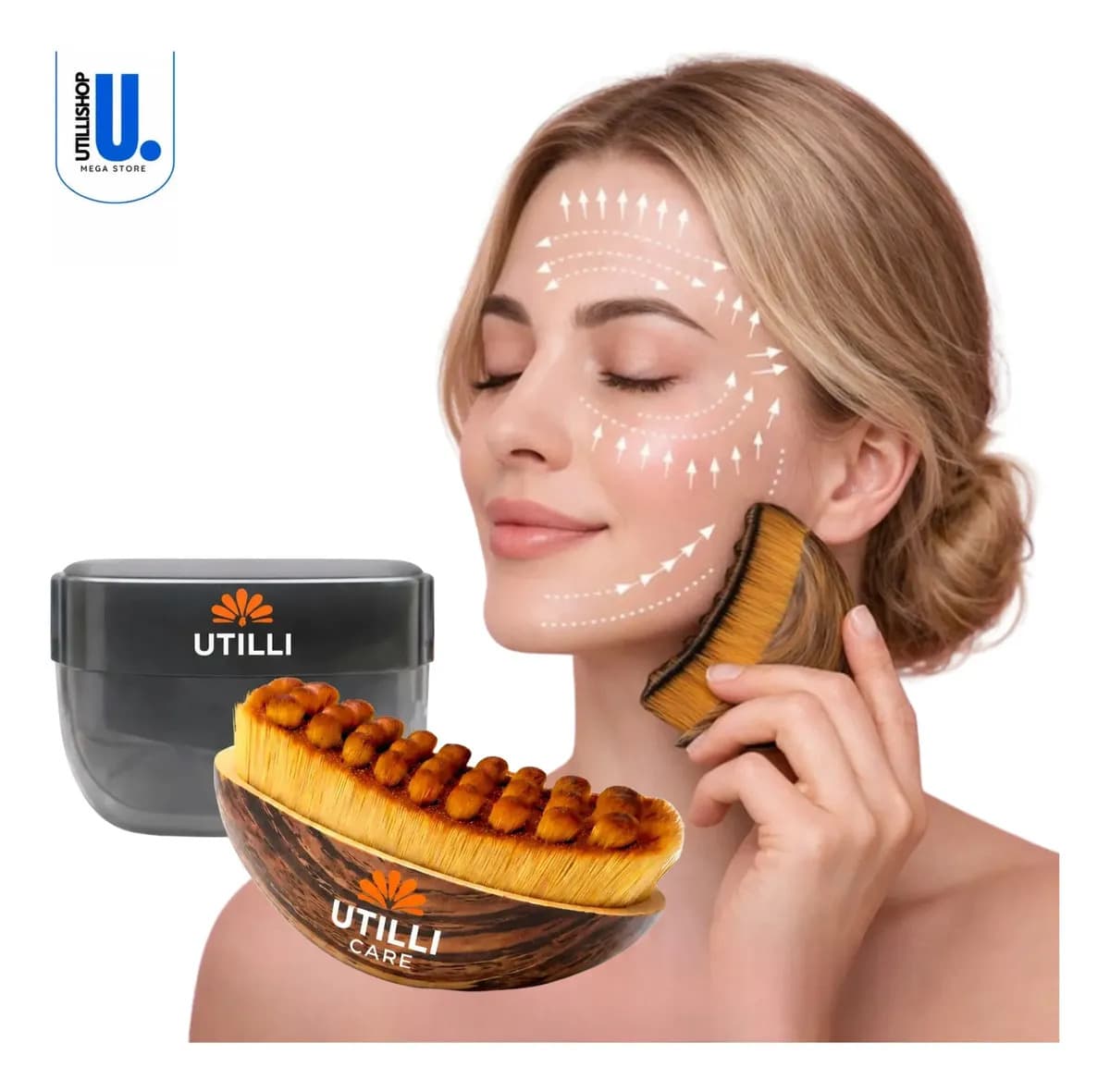 Escova Facial Drenagem Linfatica Reduz Inchaço escova drenagem facial escova lifting facial Utilli Care