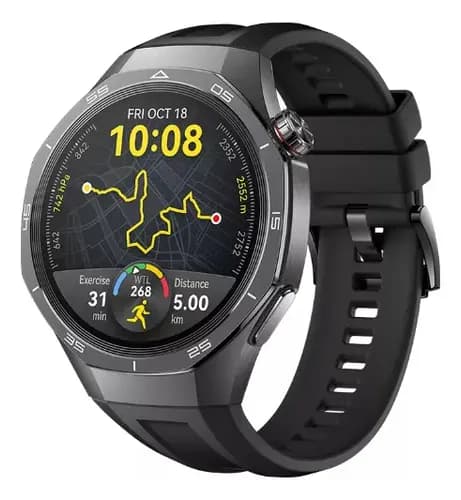 Smartwatch HUAWEI WATCH GT 5 Pro 46mm Cerâmica e Titânio Monitoramento Esportivo Profissional Mapas de campos de golfe Até 2 Semanas de Bateria Compatível com iOS e Android Preto