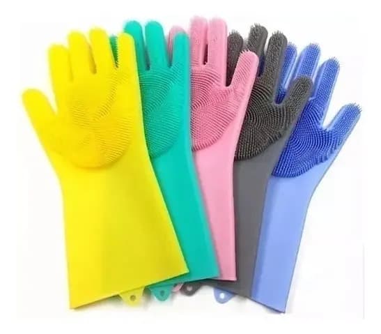 Luva Par Magica Escova Limpeza Silicone Lavar Louça Prato