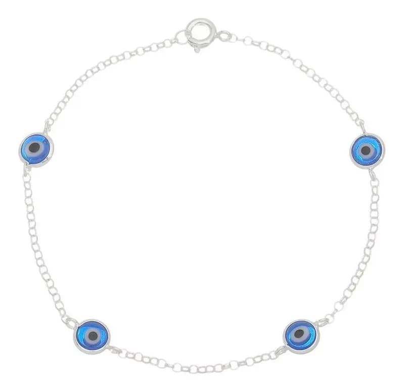 Pulseira Feminina Olho Grego Prata 925