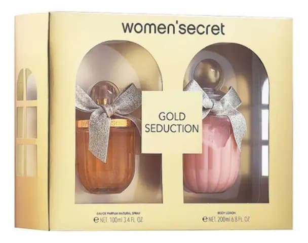 kit Perfume Woman Secret Gold Seduction Feminino 100ml +Loçâo 200ml