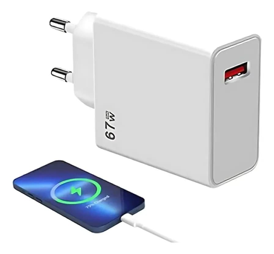 Carregador Turbo Tipo C 67w Xiaomi Usb-c Branco
