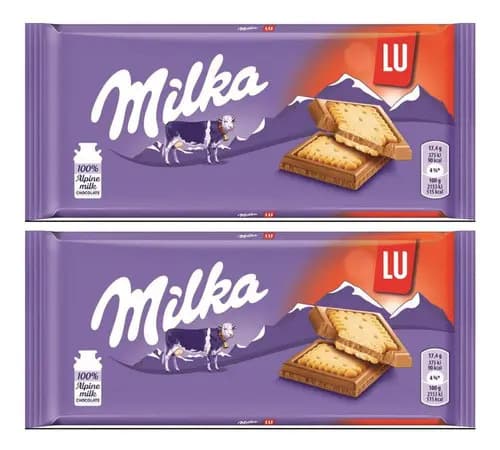 Kit Chocolate Milka & Lu Ao Leite Com 2 Unidades