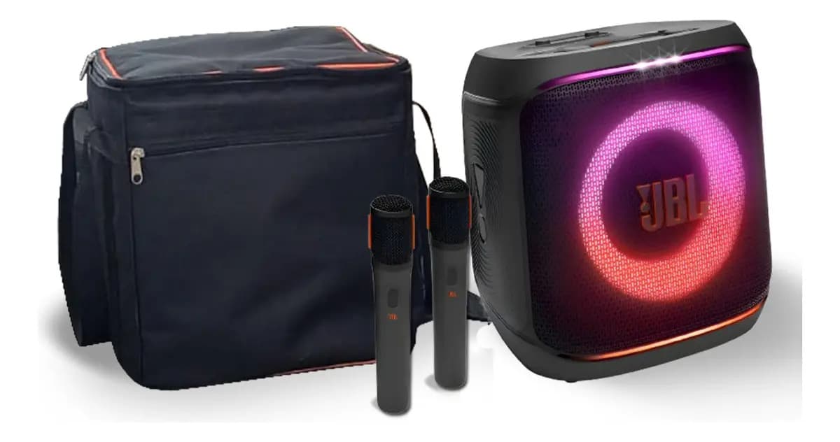 Caixa Som Jbl Encore 2 Party Box C/ Bag Microfones