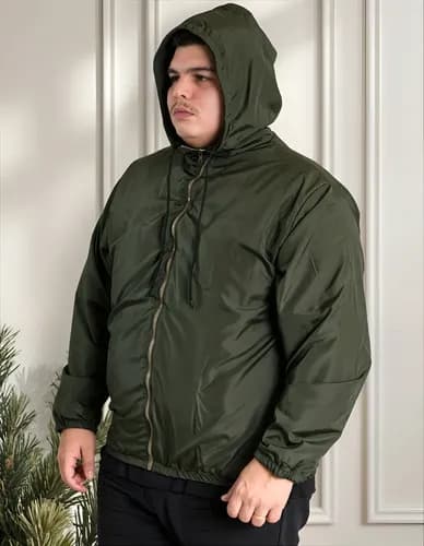 Corta Vento Plus Size Forrado Térmico Liso Repelente Água