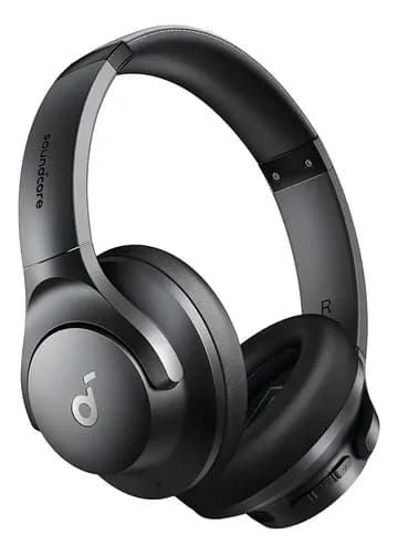 Fones de ouvido Soundcore by Anker Q20i ANC Híbrido Bluetooth 5.3 Multiponto Headphone Com Cancelamento de Ruído 50H Bateria over-ear Hi-Res Audio Graves Potentes carga rápida App contrle Cor Preto